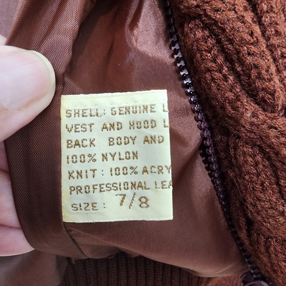 Vintage David Benjamin Burgandy Hooded Bomber Jacket Size 7/8 - Picture 9 of 16